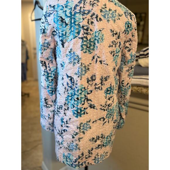 River Island Women's Pink Floral Broderie Detail Notch Blazer Size 6 NEW - Picture 6 of 6